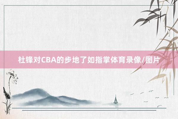 杜锋对CBA的步地了如指掌体育录像/图片