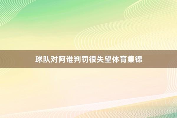 球队对阿谁判罚很失望体育集锦