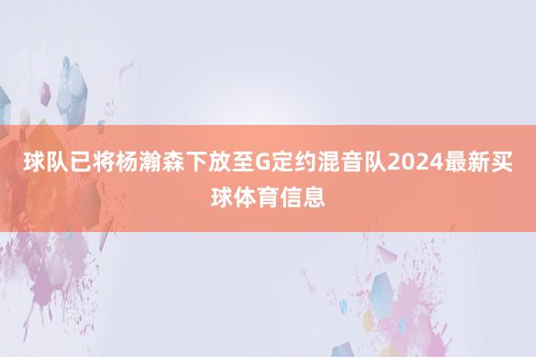 球队已将杨瀚森下放至G定约混音队2024最新买球体育信息