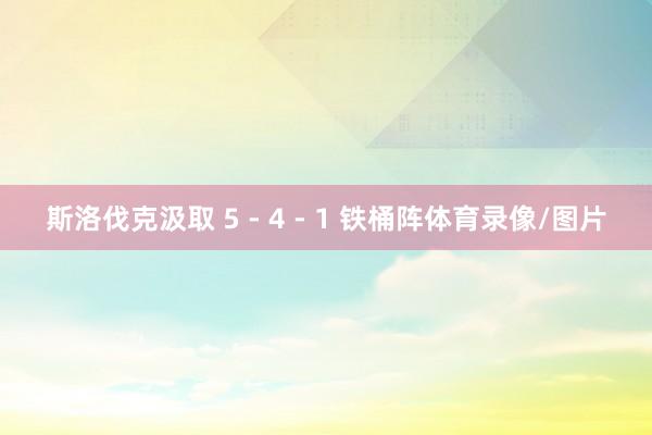 斯洛伐克汲取 5 - 4 - 1 铁桶阵体育录像/图片