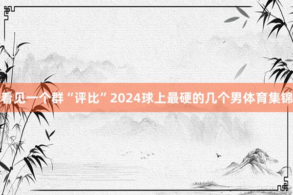看见一个群“评比”2024球上最硬的几个男体育集锦