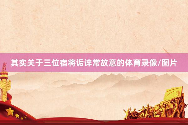 其实关于三位宿将诟谇常故意的体育录像/图片