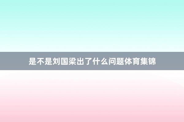 是不是刘国梁出了什么问题体育集锦