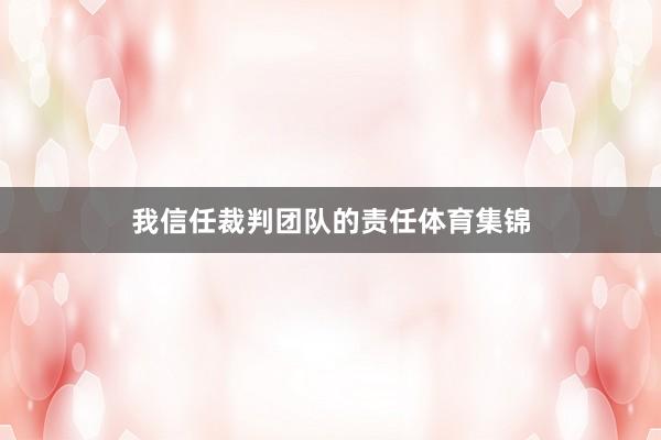 我信任裁判团队的责任体育集锦